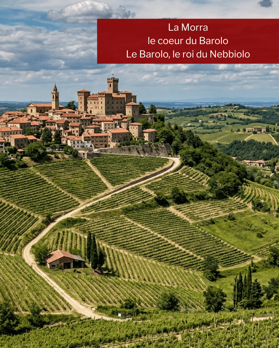 La Morra et ses vignes en terrasses dans les Langhe, coeur de l'appellation Barolo, Piémont